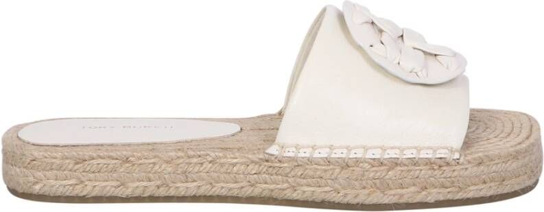 Tory Burch Witte Slider Espadrilles Elegante Sandalen
