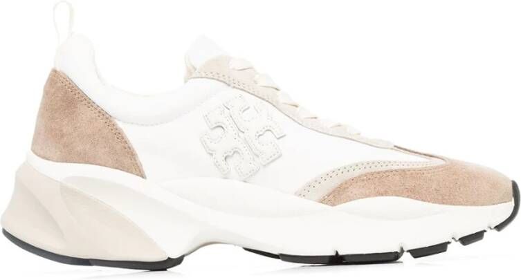 TORY BURCH Witte Sneakers metylon Suède en Leren Bovenwerk White Dames