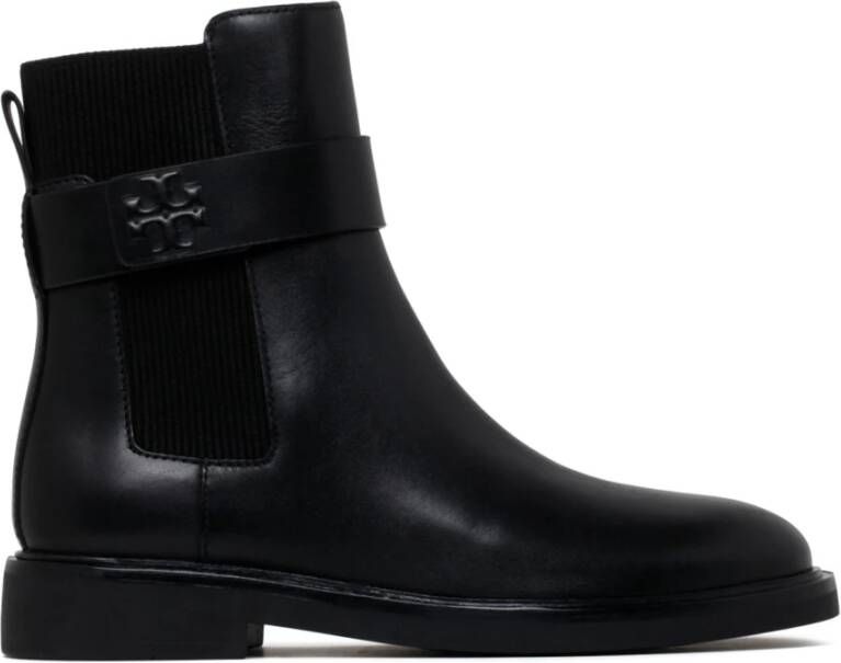 TORY BURCH Zwarte Double T Leren Laarzen Black Dames