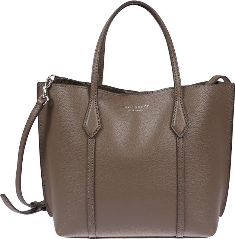 Tory Burch Zwarte gehamerde leren boodschappentas