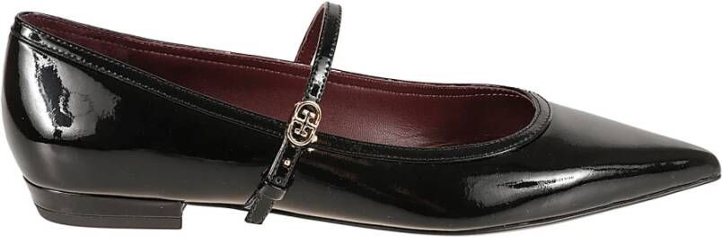 Tory Burch Zwarte Leren Double T Ballerina`s