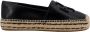 TORY BURCH Zwarte Leren Espadrilles met Ingelegd Logo Black Dames - Thumbnail 1