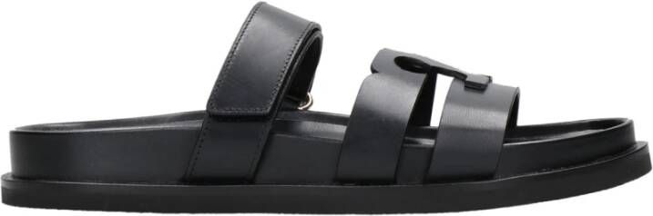 TORY BURCH Zwarte Leren Sandalen Elegant Chic Look Black Dames