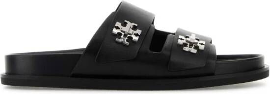 Tory Burch Zwarte Leren Sandalen Slippers