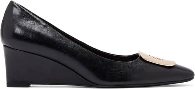 Tory Burch Zwarte Leren Sleehak Pumps