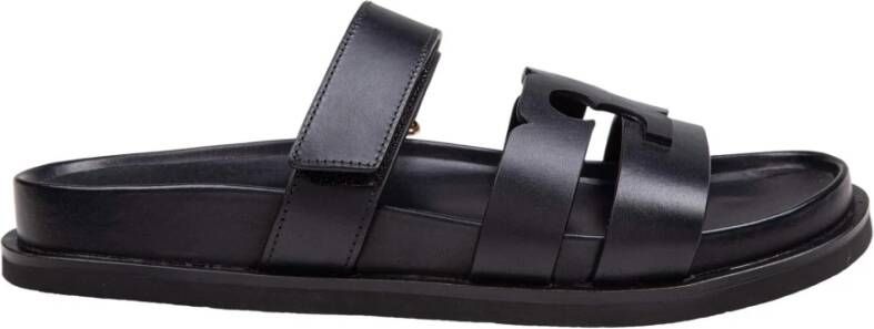 TORY BURCH Zwarte Leren Sport Sandaal Ines Black Dames