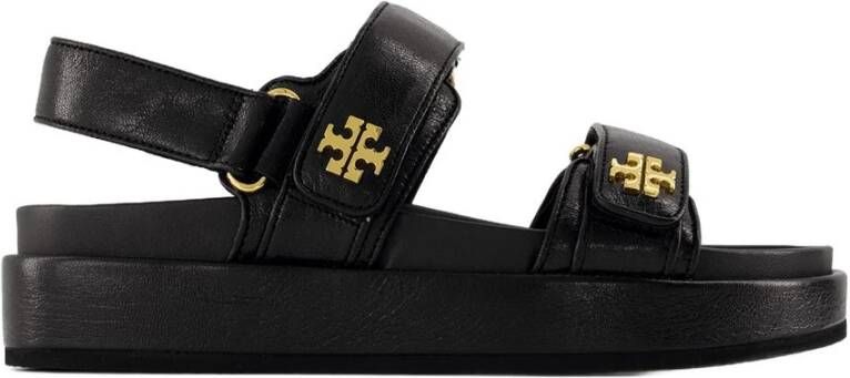Tory Burch Zwarte Leren Sportsandalen
