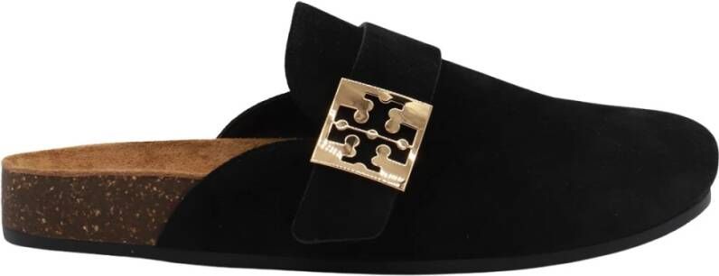 Tory Burch Zwarte platte loafers met logodetail