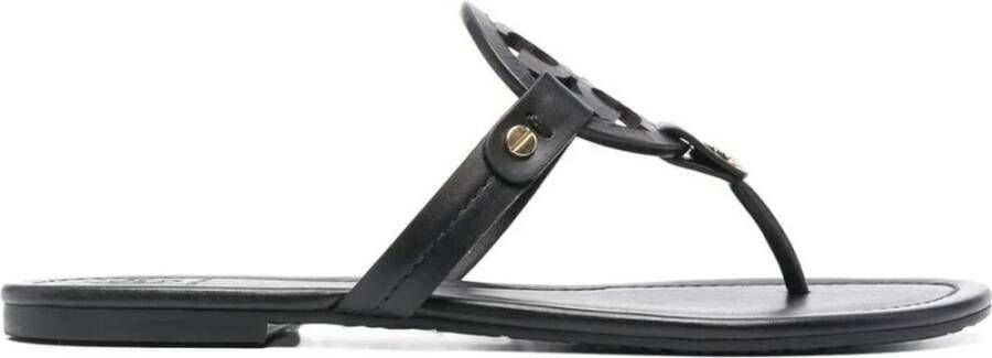 Tory Burch Zwarte platte sandalen