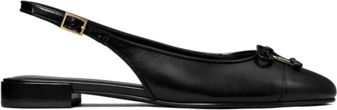 Tory Burch Zwarte platte schoenen met enkelband