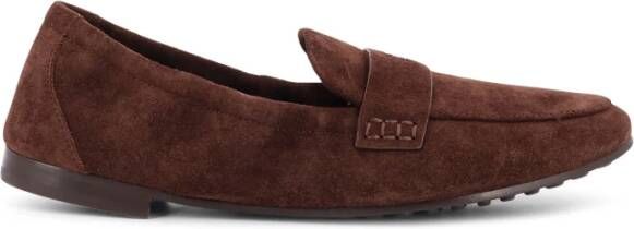 Tory Burch Zwarte platte schoenen met gegraveerd logo