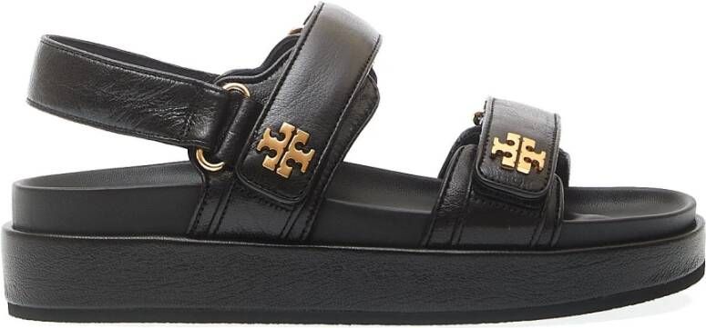 TORY BURCH Zwarte Sleehak Schoenen Velcro Sluiting Black Dames