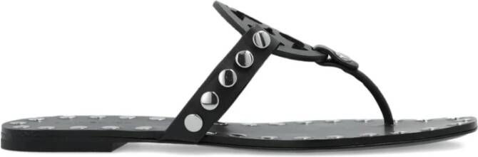 Tory Burch Zwarte Studded Miller Platte Sandalen