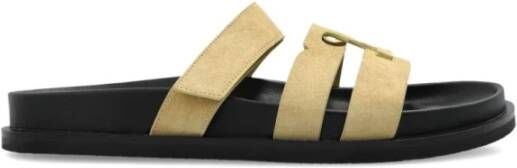 Tory Burch Zwarte Suède Leren Sandalen