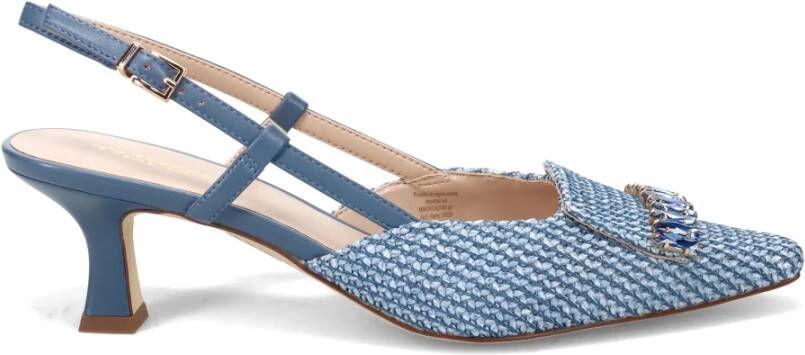 Tosca Blu Blauwe Leren Slingback Hakken Blue Dames