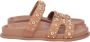 Tosca Blu Bruine Leren Sandalen met Borchia Design - Thumbnail 1