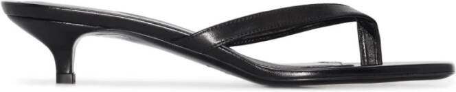 TOTEME Sandalen The Flip Flop Sandals Leather Black in zwart