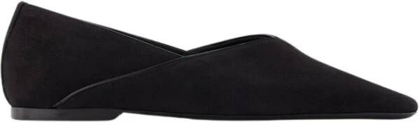 TOTEME The Everyday Flat Ballerinas Suede Black in zwart