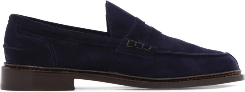 Tricker's Blauwe Loafer Schoenen Elegante Stijl