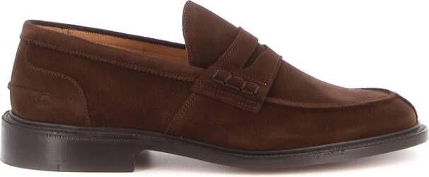 Tricker's Chocolade suède loafer met leren zool