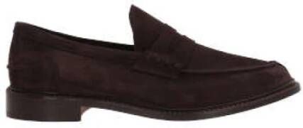Tricker's Donkerbruine platte schoenen van suède Brown Heren