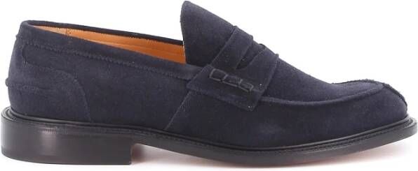 Tricker's James Penny Loafer suede Blue Heren