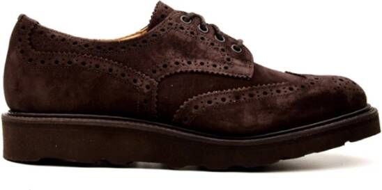 Tricker's Klassieke Bruine Platte Schoenen Brown Heren