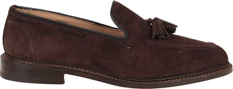 Tricker's Donkerbruine Suède Mocassin met Decoratieve Kwastjes Brown Heren