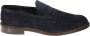 Tricker's Marineblauwe Suède Mocassin Schoenen - Thumbnail 1