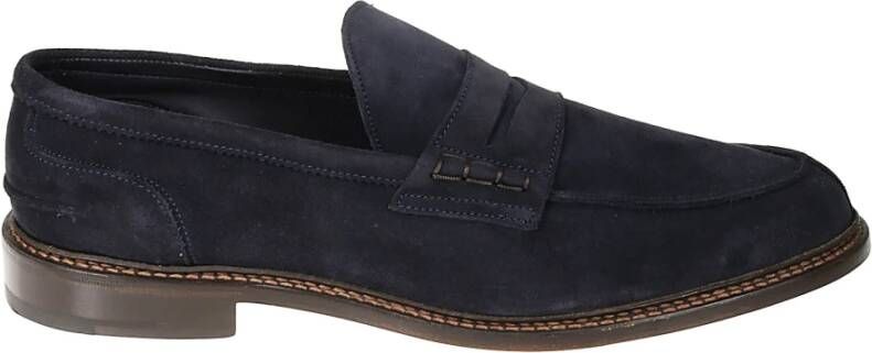 Tricker's Marineblauwe Suède Mocassin Schoenen