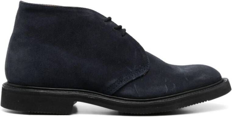 Tricker's Navy Eco Buck Gumlite Sole Blauw Heren