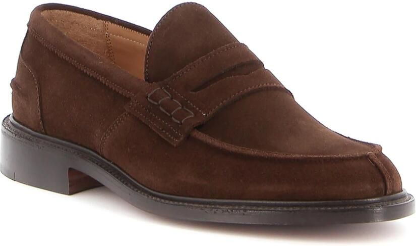 Tricker's Chocolade suède loafer met leren zool