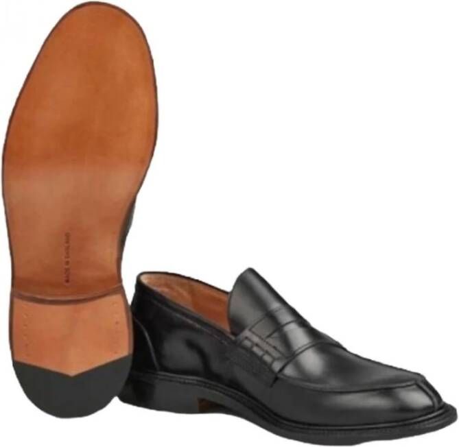 Tricker's Klassieke Penny Loafers in Zwart Leer Black Heren