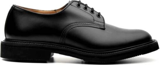 Tricker's Zwarte platte schoenen voor heren Black Heren