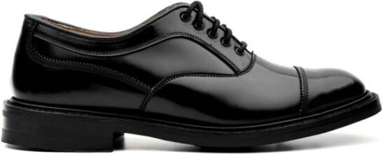 Tricker's Zwarte platte schoenen voor heren Black Heren