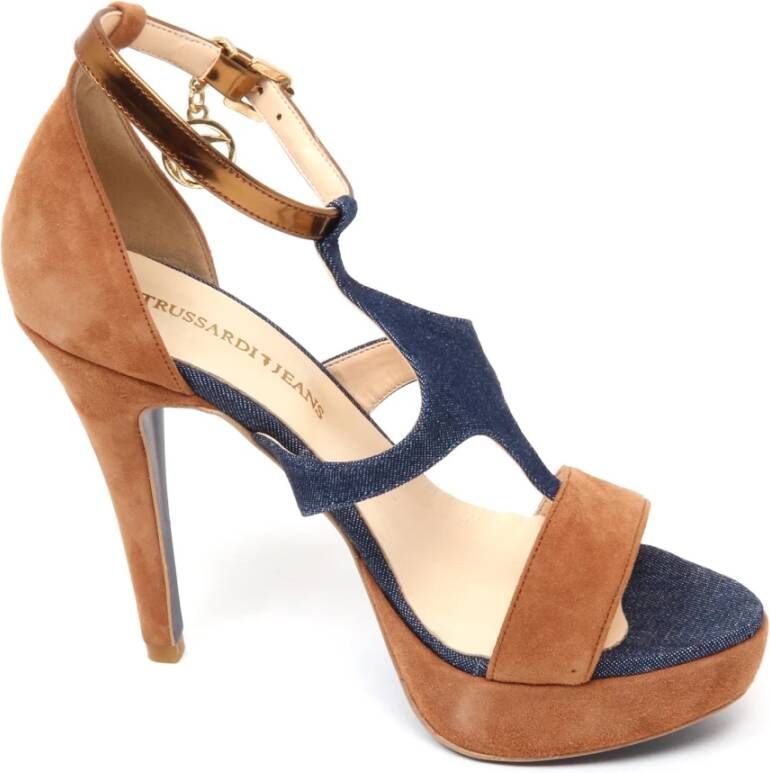 Trussardi Blauwe Denim Sandaal Schoenen