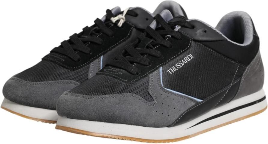Trussardi Zwarte & Grijze Leren Casual Sneakers - Foto 2