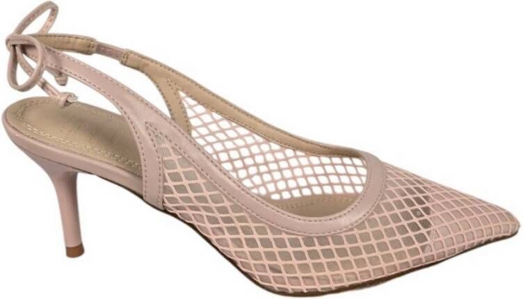 Twentyfour Beige Hak Sandaal met Mesh Detail
