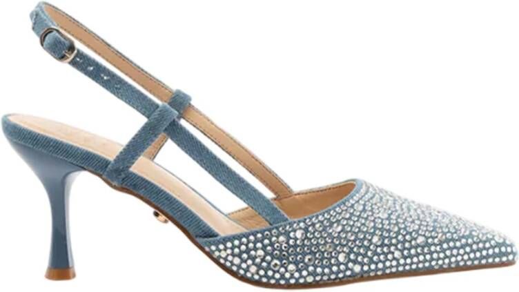 Twentyfour Denim Slingback Platte Schoenen met Strass
