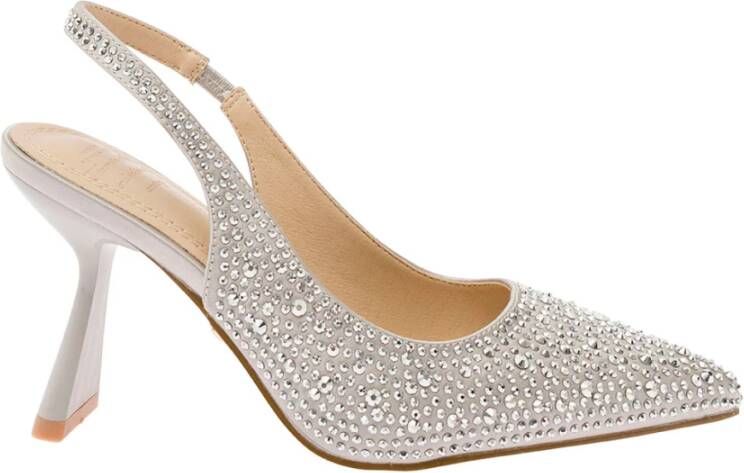 Twentyfour Grijze Kristal Slingback Hakken Vrouw