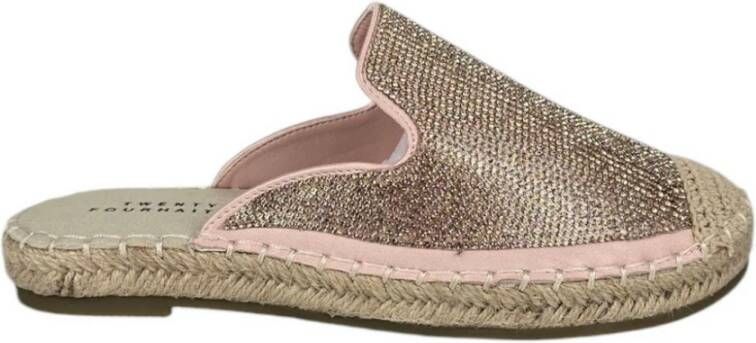 Twentyfour Kristal Sandalen in Poeder Raffia