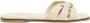 Twinset Beige leren slide sandalen met Oval T-logo - Thumbnail 1