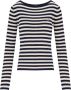 Twinset Blauw Gestreepte Boothals Trui - Thumbnail 1