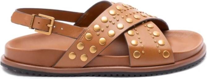 Twinset Bruine Stud Sandalen met Slingback Band