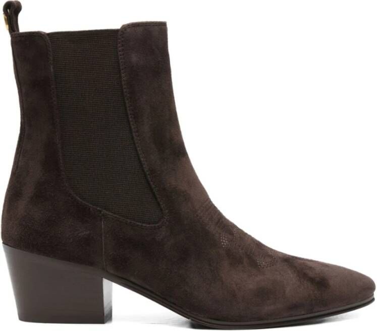 Twinset Elegante Marrone Enkellaarzen