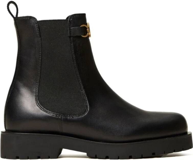 Twinset Elegante Zwarte Chelsea Booties