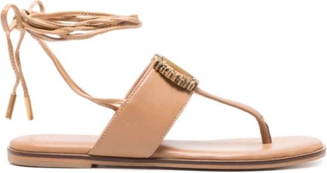 Twinset Flat Sandals Beige Dames