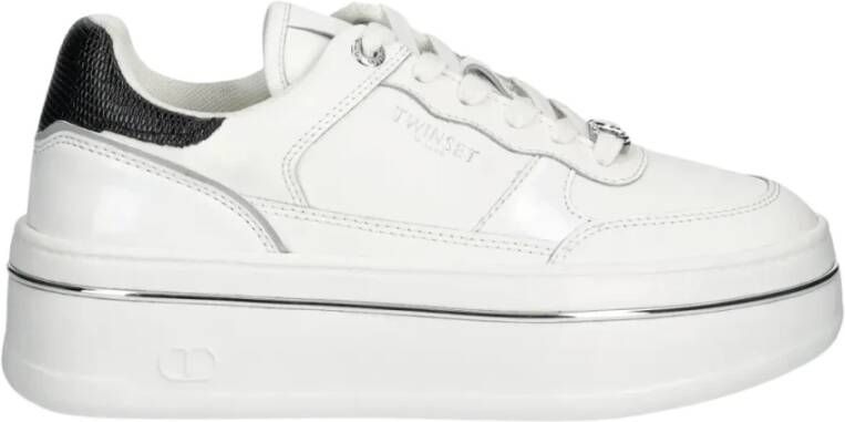 Twinset Gelamineerde leren platformsneakers