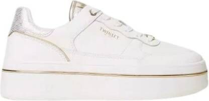 Twinset Gelamineerde leren platformsneakers