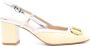 Twinset Gele Slingback Sandalen met Logo Plaque Beige Dames - Thumbnail 1